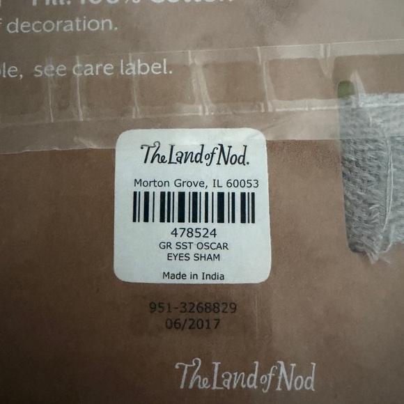 BNWT Sesame Street Land Of Nod Green Oscar the Grouch Sham Pillow Cover - Picture 5 of 5